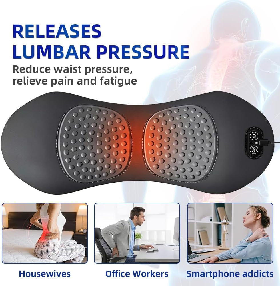 Smooth Spine Triple Fusion Back Massager,2025 New Electric 3 in 1 Back Massager for Pain Relief Deep Tissue,With Traction,Vibration & Heat and against Pain for Neck,Shoulder,Backs(Black)