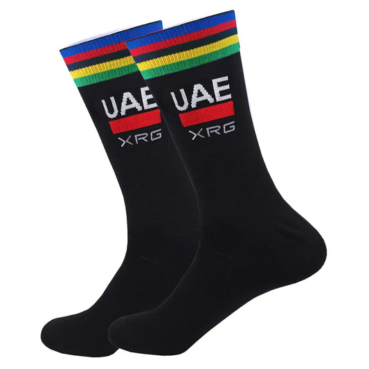 New White FDJ Team Cycling Socks Non Slip Soccer Socks Cushioned Breathable for Running Yoga Basketball Bike Sports Grip Socks