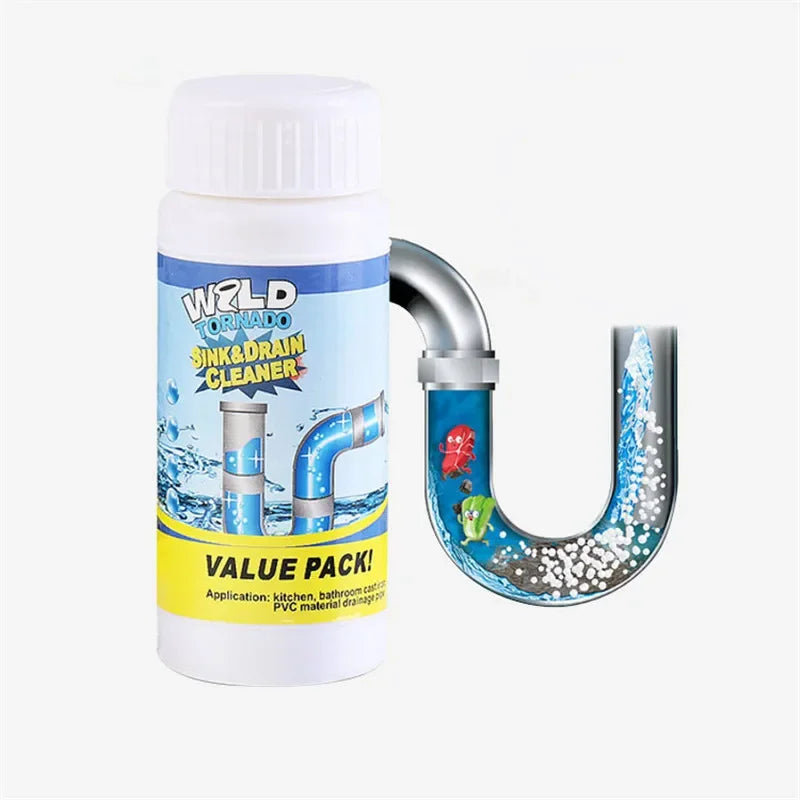 Wild Tornado Powerful Sink & Drain Cleaner High Efficiency - Clog Remover Kitchen Sewer Power Pipe Channel Powder