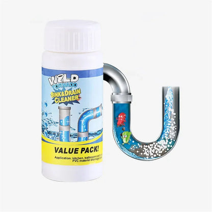 Wild Tornado Powerful Sink & Drain Cleaner High Efficiency - Clog Remover Kitchen Sewer Power Pipe Channel Powder